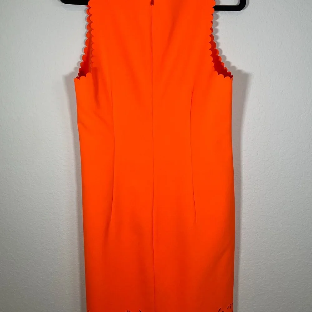 J. Crew Laser Cut Neon Orange Dress - Picture 4 of 14